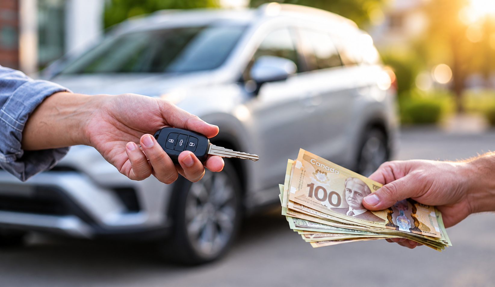 Car key and cash exchange